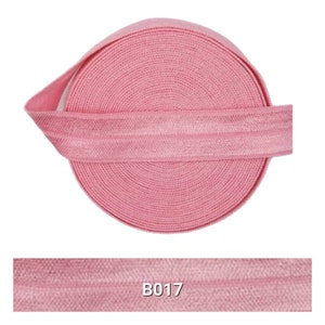 15 mm x 1 m DIY élastique élastique uni élastique festival bracelets bande de bordure pliable en caoutchouc tracé personnaliser bricolage rose tons roses Sherbet B017