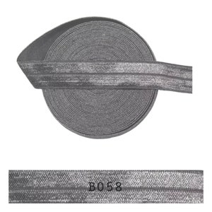 1,45EUR/m 15mm x 2 Meter DIY Gummiband Elastikband uni Einfassband Falzgummi Haargummis Armband personalisieren beplotten grau schwarz Töne Metal grey B058