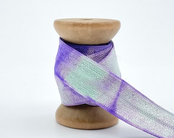 15mm x 1 Meter Gummiband Elastikband elastisches Falzgummi Schrägband Haargummis Hairties Batik Tye Dye Lavender icemint M1316