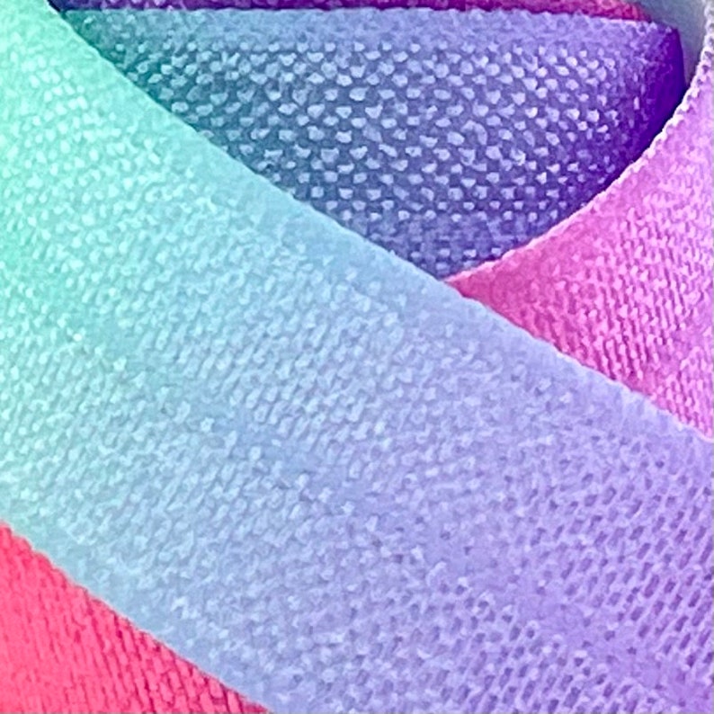 15mm x 1 Meter Gummiband Elastikband elastisches Falzgummi Schrägband JGA Haargummis Hairties Print Batik lila pink mint pastell M1254n Bild 2