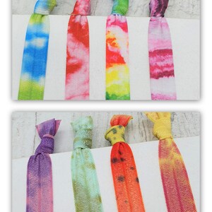 15 mm x 1 meter rubber band elastic band elastic folded rubber bias band hair ties hairties batik print rainbow tie dye hippie 70s Ibiza m996 image 2