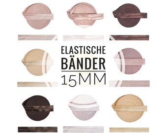 1,45EUR/meter) 15 mm x 2 meters DIY elastic band elastic band uni edging tape folding rubber hair ties wristband personalized plotting brown nude tones