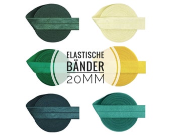 20mm x 1 meter Falzgummi Gummiband Elastikband uni Einfassband Schrägband beplotten personalisieren  Armband Grüntöne Emerald 20mm DIY