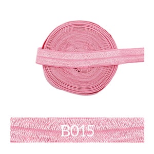 15 mm x 1 m DIY élastique élastique uni élastique festival bracelets bande de bordure pliable en caoutchouc tracé personnaliser bricolage rose tons roses Windrose B015