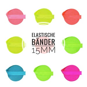 1,45EUR/m) 15mm x 2 Meter DIY Gummiband recycelt Einfassband Falzgummi personalisieren  Neonblau Neonorange Neonpink Neonkoralle Neongelb