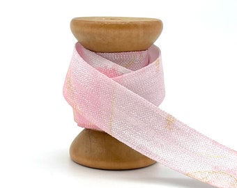 15 mm x 1 meter elastic band elastic folding elastic bias binding JGA hair ties hairties print batik marbled pink tones M1710