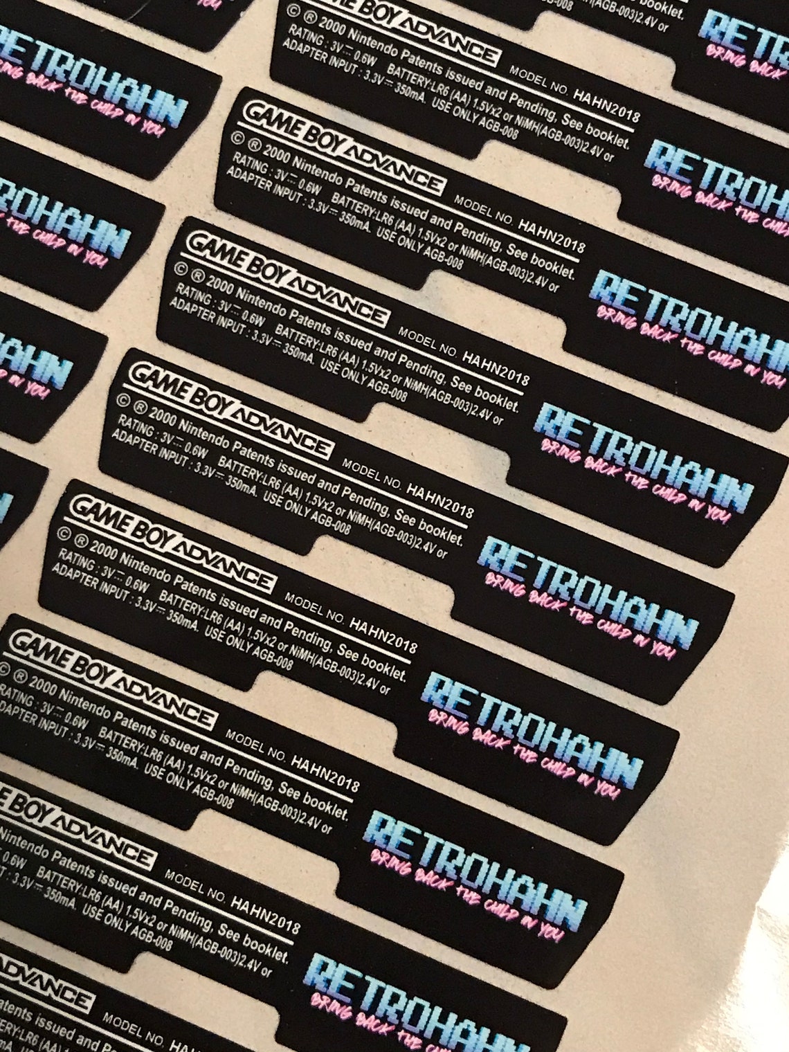33 x GBA Custom Rear Stickers / Labels Holographic or Etsy