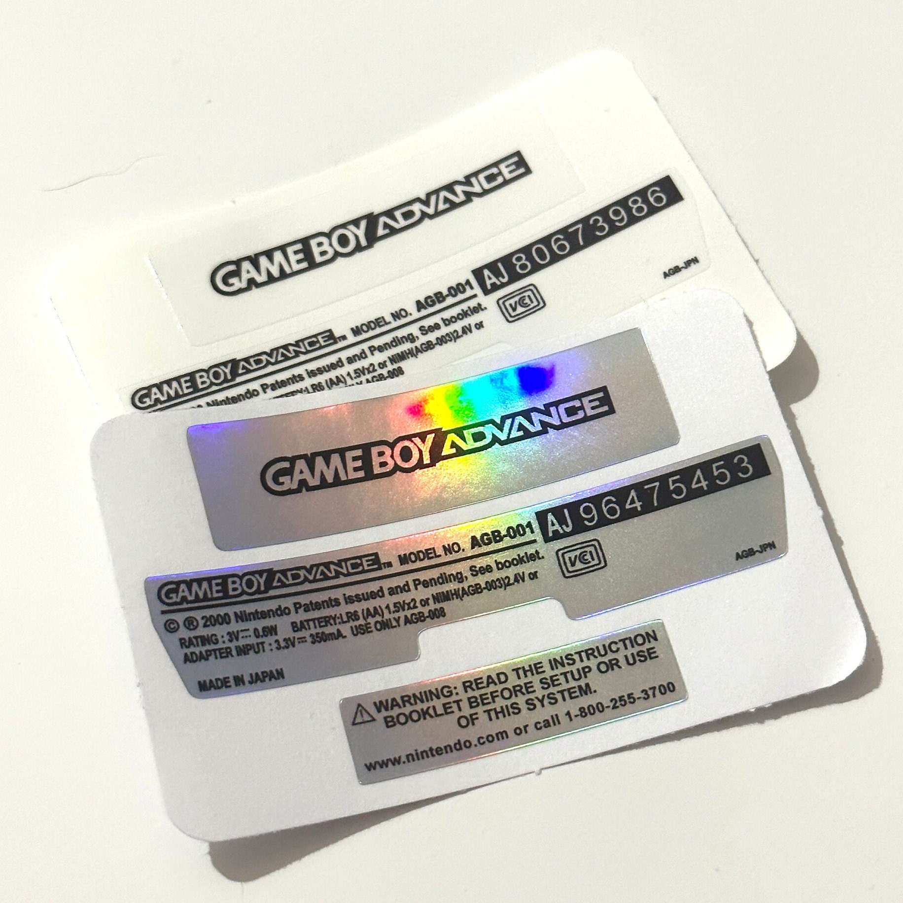 2sets Replacement For Nintend Gameboy Advance GBA Label Sticker