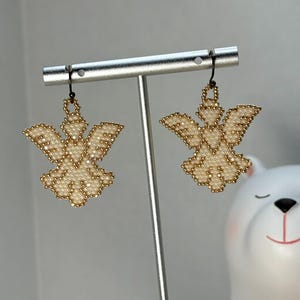 Hand beaded Angel Earrings with sparkle bild 1