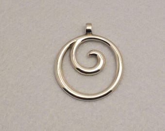 Retired Vintage James Avery Swirl Circle Pendant Lrg