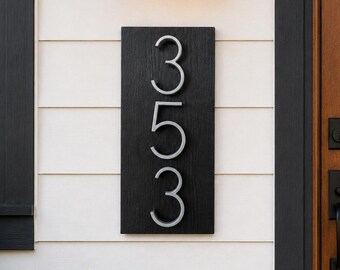 Custom Address Sign For Home Wood Address Signage Floating Metal House Numbers Modern Plaque