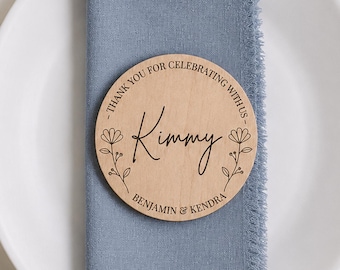 Personalized Wedding Coasters Custom Engraved Place Card Coasters for Guests Favors Bulk Set Keepsake Reception Table Seating