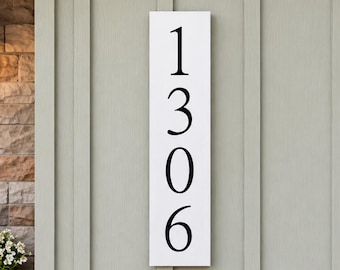 Custom Wood House Address Sign Vertical Plaque Horizontal Outdoor Number Display Exterior, Porch, Mailbox