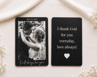 Custom Metal Wallet Card Photo Personalized Picture Cards Wallet Message for Him Gift