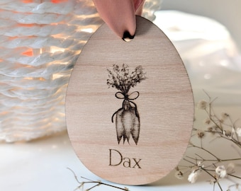 Etiqueta de canasta de Pascua para niños, etiqueta con nombre de canasta de Pascua, recuerdo, etiqueta de madera para búsqueda de huevos de Pascua, decoración, golosinas de Pascua, etiqueta de regalo