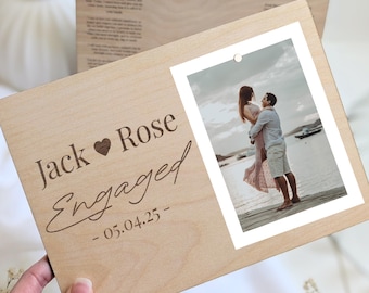 Engagement Gifts for Couple Personalized Photo Frame She Said Yes Announcement Custom Picture Frame for Newly Engaged Bridal Shower Gift Set