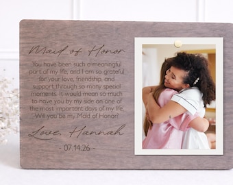 Marco de fotos para propuesta de dama de honor - Regalo personalizado para la dama de honor