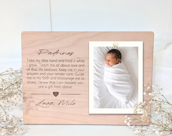 Marco de fotos de regalo para padrinos en español ¿Quieres ser mi padrino/madrina? Marco de fotos de recuerdo