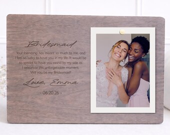 Regalos para proponer damas de honor Marco de fotos personalizado Marco de fotos personalizado Regalo para la dama de honor