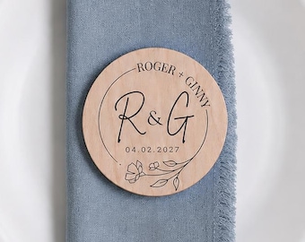 Custom Wedding Coasters Party Favor For Guest Rustic Table Decor Wooden Keepsake Place Setting