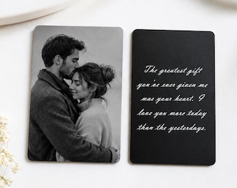 Custom Metal Wallet Card Personalized Picture Engraving Anniversary Gift