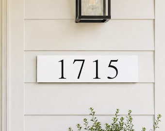 Custom Wood House Address Sign Vertical Plaque Horizontal Outdoor Number Display Exterior, Porch, Mailbox