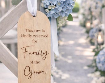 Letrero de asientos reservados para ceremonia de boda, etiqueta de silla reservada, diseño arqueado