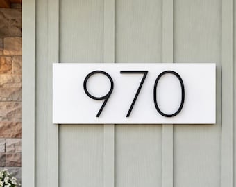 Custom House Address Sign Floating Number House Address Plaque Modern House Numbers Vertical Address Sign Porch Numbers Sign metal number
