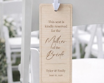Etiqueta de asiento reservado para boda para asientos de ceremonia de boda