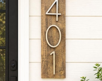 Letrero de dirección de casa personalizado, número flotante, placa de dirección de casa, números de casa modernos, letrero de dirección vertical, letrero de números de porche, número de metal