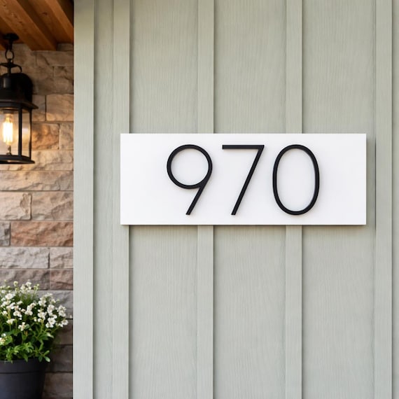 Custom House Address Sign Floating Number House Address Plaque Modern House Numbers Vertical Address Sign Porch Numbers Sign metal number
