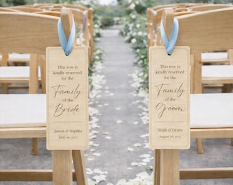 Etiqueta de asiento reservado para boda para asientos de ceremonia de boda