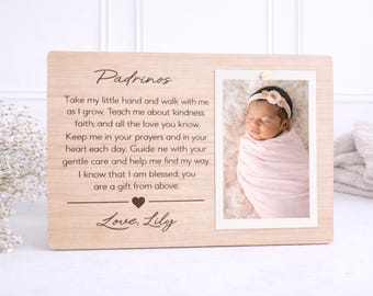 Marco de fotos de regalo para padrinos en español ¿Quieres ser mi padrino/madrina? Marco de fotos de recuerdo