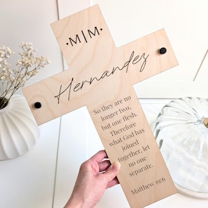 Custom Wedding Cross Gift For Christian Couples Religious Gift Newley Married Family Name Sign Anniversary Gift To Her And His Monogram