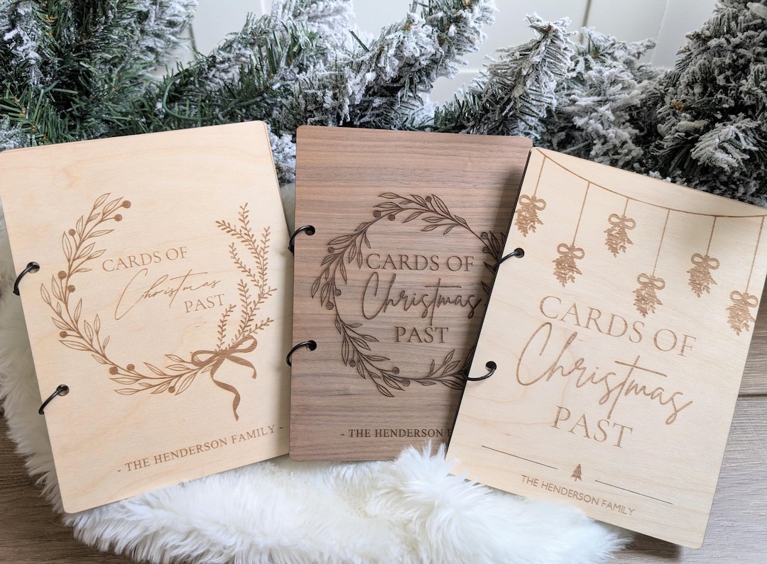 Christmas Card Keeper Custom Christmas Memory Book Cards of Christmas Past Personalized Card Display Storage Keepsake Card Holder Host Gift