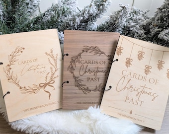 Christmas Card Keeper Custom Christmas Memory Book Cards of Christmas Past Personalized Card Display Storage Keepsake Card Holder Host Gift