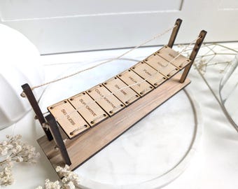 Wood bridge trophy custom engraved gift bridge gift personalized trophy mother&#39;s day gift bridge artwork custom bridge gift small bridge