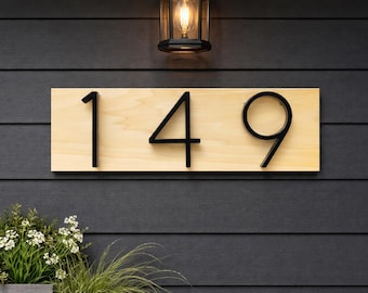 Letrero de dirección de casa personalizado, número flotante, placa de dirección de casa, números de casa modernos, letrero de dirección vertical, letrero de números de porche, número de metal