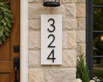 Custom House Address Sign Floating Number House Address Plaque Modern House Numbers Vertical Address Sign Porch Numbers Sign metal number
