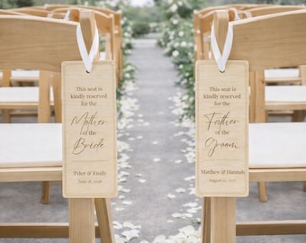 Letrero personalizado con asiento reservado para boda, elegante etiqueta para asientos de ceremonia de boda, decoración minimalista para pasillos y filas reservadas