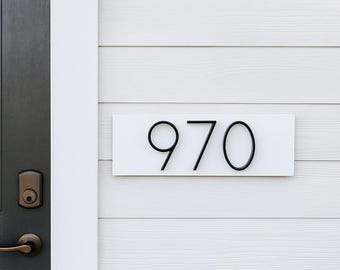 Custom House Address Sign Floating Number House Address Plaque Modern House Numbers Vertical Address Sign Porch Numbers Sign metal number