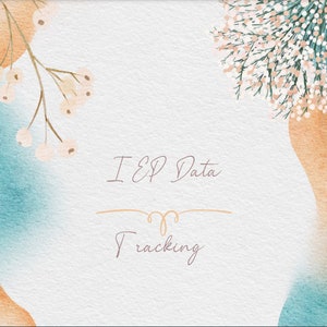 Puede incluir: Una ilustración de acuarela con un fondo azul claro y naranja. El texto "I & P Data Tracking" está escrito en cursiva marrón.