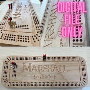 3 Player Personalized Cribbage Board Cut Files / SVG files ONLY / CNC Files