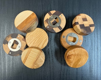 Megnetic Wooden Bottle Opener / Walnut / Personalized / Magnet / Classic / Bottle Opener / Stocking Stuffer / Fathers Day Gift / Dad