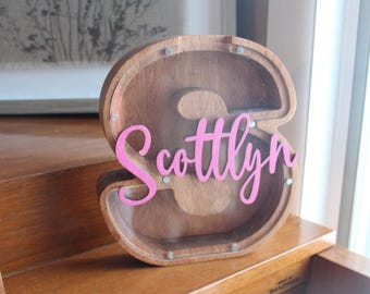Letter Shaped Piggy Bank With Name