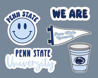 Lot d'autocollants de la Penn State University | Autocollants pour bloc d'alimentation | Pack d'autocollants universitaires |  Stickers bouteille d'eau pour ordinateur portable