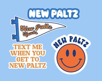 Lot d'autocollants New Paltz SUNY : autocollants pour ordinateur portable et bouteille d'eau