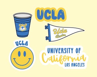 Pack d'autocollants UCLA | Autocollants des Bruins de l'UCLA | Lot d'autocollants universitaires | Université de Californie à Los Angeles