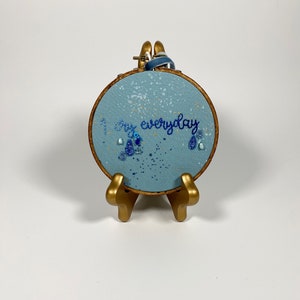 Roll with it Quote Embroidery Hoop Art 4 Inch