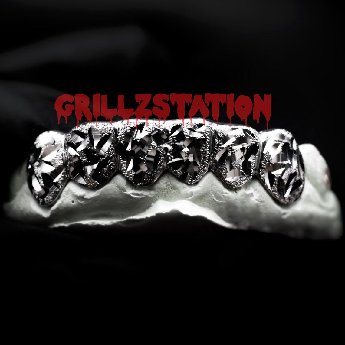 Custom Grillz Mirror diamond Cut / Iceberg Cut with Diamond Etsy